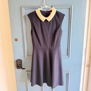 Betsey Johnson Navy Dress with Pearl Collar